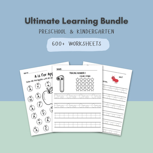 Ultimate Learning Bundle: Preschool & Kindergarten | 600+ Worksheets