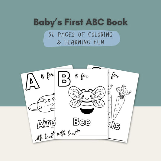 Baby’s First ABC Book | 52 Pages of Coloring & Learning Fun