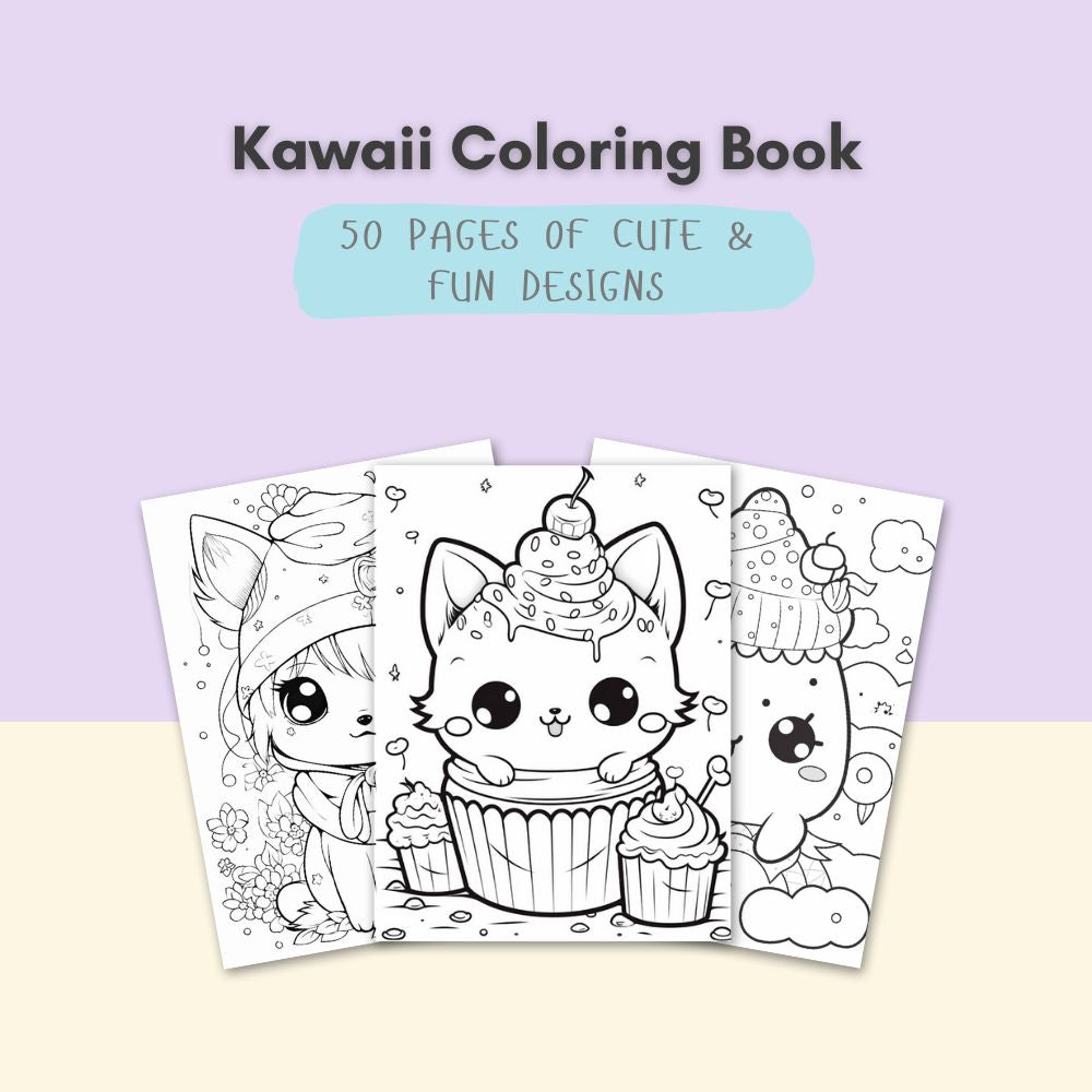 Kawaii Coloring Book | 50 Pages of Cute & Fun Designs