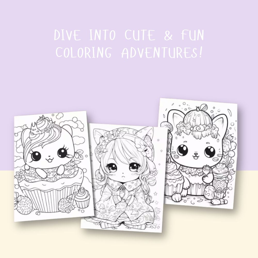 Kawaii Coloring Book | 50 Pages of Cute & Fun Designs