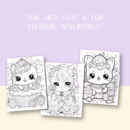 Kawaii Coloring Book | 50 Pages of Cute & Fun Designs