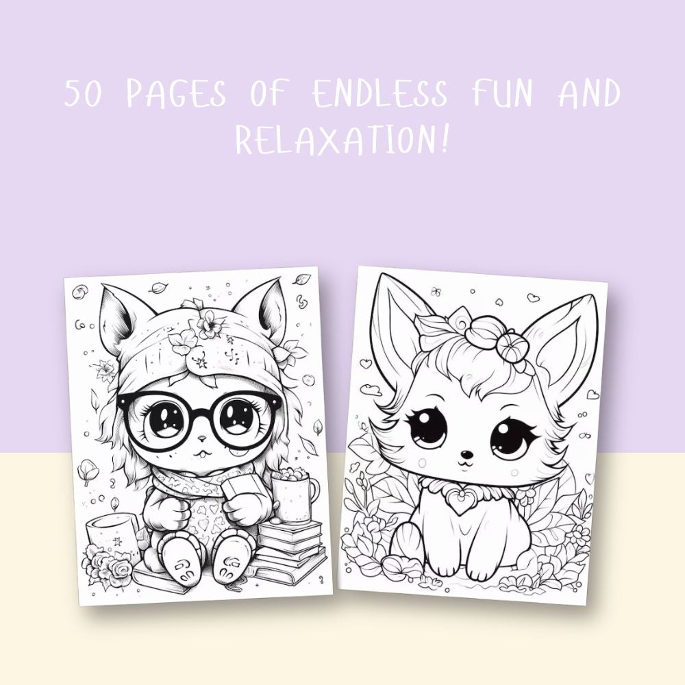 Kawaii Coloring Book | 50 Pages of Cute & Fun Designs