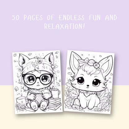 Kawaii Coloring Book | 50 Pages of Cute & Fun Designs